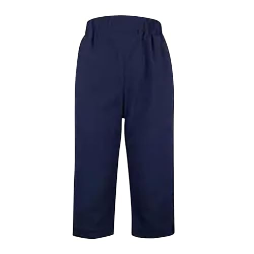 Capri Pants for Women Straight Wide Leg High Waist Linen Summer Clothing Lightweight Baggy Trousers4