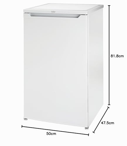Beko TS190040N Standkühlschrank freistehend, 88 l Gesamtrauminhalt, wechselbarer Türanschlag, gute Beleuchtung im Gerät, 38 dB, robuste Glasablagen, Weiß
