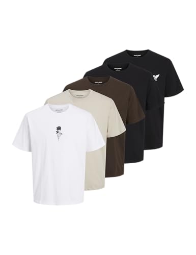 T-shirt col rond Jack & Jones Jjwolfie lot de 5 idéal pour le sport et le bureau