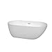 Melissa 60 inch Freestanding Bathtub in White with Polished Chrome Drain and Overflow Trim