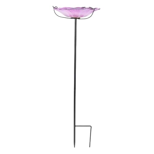 HUSHUI Baignoire d'oiseaux de la Fontaine Solaire avec Pieu, Bain d'oiseaux en Fonte Lourds pour Balcon de Terrasse du Jardin, Attire Les Oiseaux, Maintient l'eau