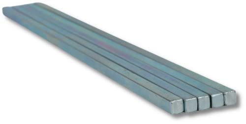 1/4" Square Steel Bar Stock, 1/4" X 1/4" X 12", Zn-Coated, Cold-Drawn Steel Bar (Pack Of 5) - Precision Key Stock #TOP13