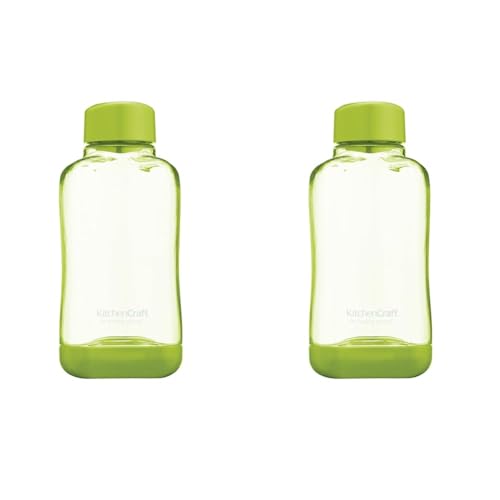 KitchenCraft CMBOT450 Healthy Eating BPA Free Water Bottle with Stackable Design, Plastic, 500 ml, Blue (Pack of 2)