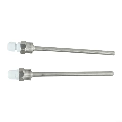 2Pcs Thermowell Sleeve, Stainless Steel Temperature Sensors Thermowell Sleeve Stainless Steel Probe Water Tank Protective Shell Solar Accessories(8x150mm)