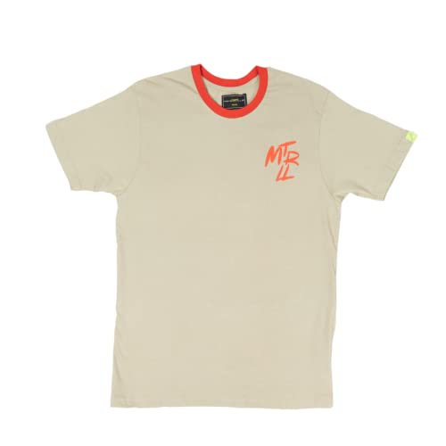 Metropollie - Camiseta de Manga Corta, Colección Flmenca con Estampado de Graffiti con Marco, Diseño Slim Fit Unisex - Beige y Rojo, Tallas Desde XS hasta 2XL Cover