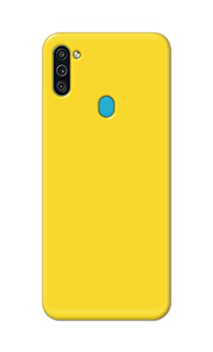 Image of Printed Hard Back Cover Case for Samsung Galaxy M11 | Samsung Galaxy A11 Back Cover (Plain Yellow) -1803