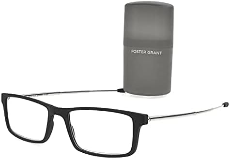 Foster Grant Gino Reading Glasses, Black (Classic Folding, Foldable, Bridge, Rectangle) - Image 2