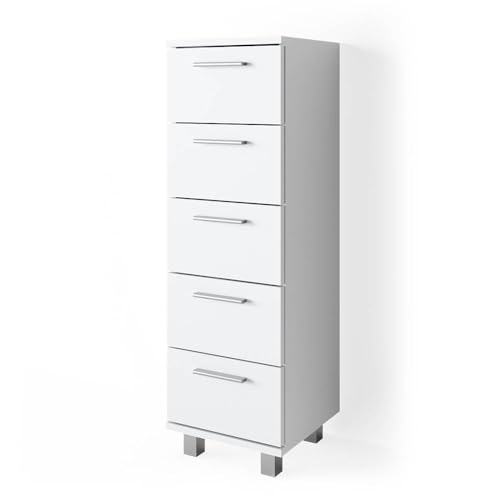 Vicco cassettiera da bagno Ilias, Bianco, 30 x 95 cm