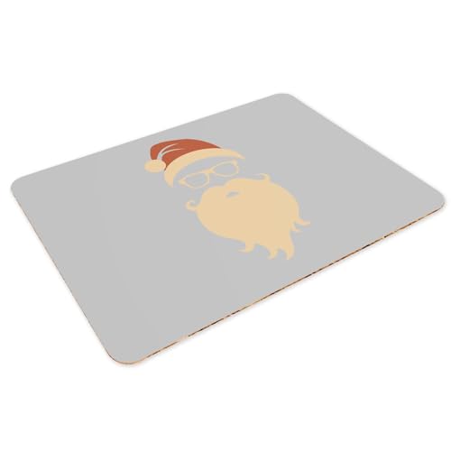 Sets de table liège gris Père Noël Hipster napperon hiver 49x28