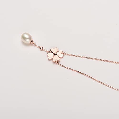 Bijoux colliers S925 chaîne suspendue de perle en eau douce 7-8mm - 3