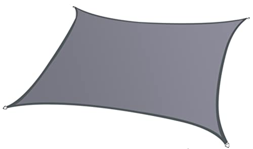 Sun Shade Sail Awning Rectangular Waterproof Garden Sun Sail Outdoor Patio Party Sunscreen Awning Canopy 98% UV Block With Rope (1m x 1m, Grey)