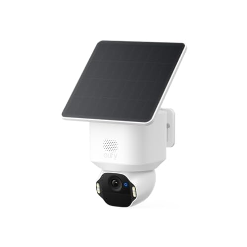 eufy Security SoloCam E42, 4K Wireless Solar Camera for Outdoors, AI Tracking, Strobe, WiFi Surveillance Camera, Face Recognition, Local Storage up to 14TB