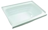 Lippert Replacement 24" x 36" White Bathtub with Right Drain, Scratch-Resistant ABS Acrylic for RVs, Travel Trailers, 5th Wheels, Motorhomes - W2436RHSPK