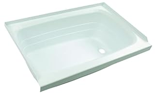 Lippert Replacement 24" x 36" White Bathtub with Right Drain, Scratch-Resistant ABS Acrylic for RVs, Travel Trailers, 5th Wheels, Motorhomes - W2436RHSPK