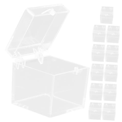 SOLUSTRE 12pcs Plastic Display Box Mini Mineral Showcase Showcase Cube for Jewelry Watch Crystal Collection