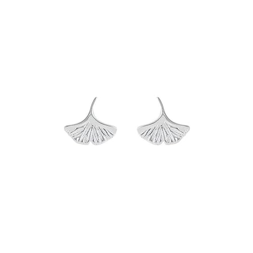 Fine Silver 999 Mini Ginkgo Leaf Stud Earrings