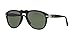 Persol PO0649 Aviator Sunglasses, Black/Green, 54 mm