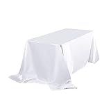 SAYUAN 70x132 Inch Rectangle Satin Table Cloth Cotton Linen Table Cover for Wedding Banquet Party...