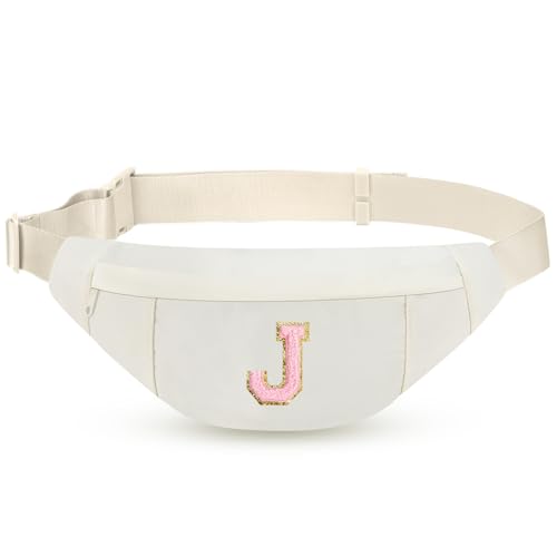Image of MAXTOP Birthday Gifts for Women Men,Personalized Initial Letter Patch Fanny Pack Crossbody Bag with 3-Zipper Christmas Gift Trendy Stuff for Daughter Sister Her
