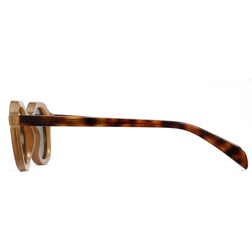 Cyxus Sunglasses for Women Men Polarized Round Retro Vintage Stylish UV400 Protection TR P15593