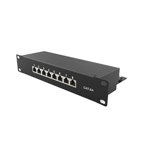 Panneau de brassage mural CAT6a 8 ports blindé RJ45 10 Gbit/s 1U