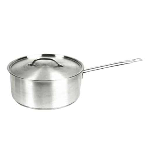 SLSSP060 Sauce Pan, 6 Quart, with lid, encapsulated Base, Welded Handle, 18/8 Stainless Steel, Induction Ready, NSF