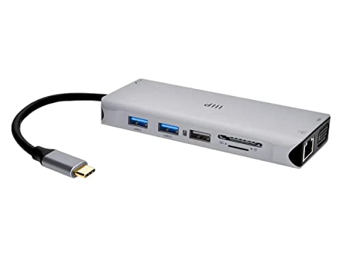 Estación de acoplamiento 12 en 1 tipo concentrador múltiple con puertos HDMI y VGA 2