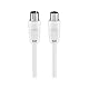 Goobay 11514 Antennenkabel 10m / Koax Stecker auf Koax Buchse / SAT Kabel Koaxialkabel Satellitenkabel 70 dB / 2fach geschirmt / TV Kabel HDTV / Weiß / Fernsehkabel 10m