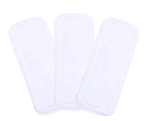 The Little Lookers Washable 4 Layer Reusable Nappy Cloth Liners & Microfiber Diaper Insert Pads (White)