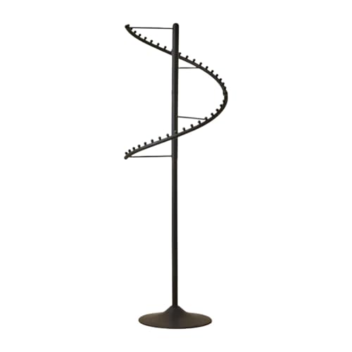 Perchero en espiral, diseño resistente y estable para uso en boutique o dormitorio, versátil soporte de metal negro, perfecto para organizar ropa y accesorios