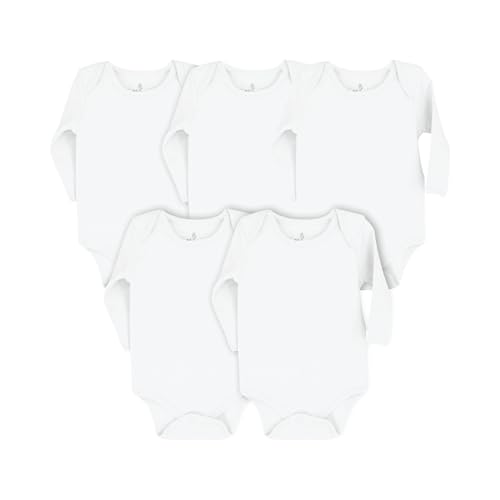 bistyle Babybodys Unisex | Langärmelige Strampelanzüge aus Bio-Baumwolle für Jungen und Mädchen Neugeborene 5er-Pack Baby