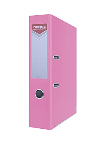 OFFICER PRODUCTS 21011221-13 Ordner A4/75 mm Rosa Kunststoffbezug PP/Papier Schlitzordner, Büroordner, Aktenordner Metall Kantenschutz Metallgefasstes Griffloch Hebelmechanik Einsteckrückenschild