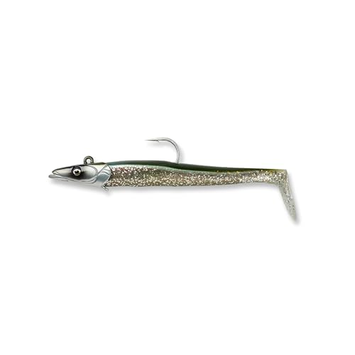 Savage Gear Sandeel Fishing Bait, 2 1/3 oz, Sandeel, Realistic Contours & Movement, Durable Construction, Two Tie Points, 5X Hooks, Holographic Eyes, Bait Keeper