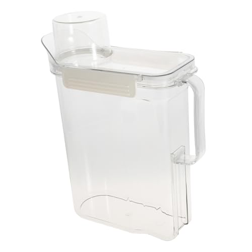 HONITANO 詰め替え可能 大容量 洗濯洗剤収納ボックス 透明蓋付き密封バケツ 家用 液体 粉末兼用 耐久性素材使用 省スペース整理整頓用