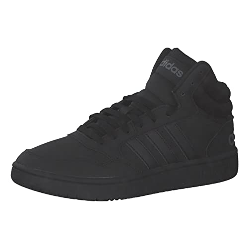 adidas Herren Hoops 3 Lifestyle Basketball Mid Classic Shoes Schuhe, Core Black/Core Black/Grey Six, 44 2/3 EU