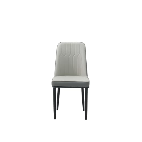 Image of Royaloak Sepang Malaysian Dining Chair | Comfortable Dining Table Chair in Leatherette Upholstery | High Back Stitched Detailing | Cushioned Padding | Ergonomic Design | Powder-Coated Legs