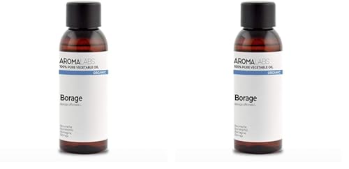 ORGÁNICO - Aceite vegetal Borraja - 50mL - 100% Puro, Natural, Prensado en frío y Certificado AB - AROMA LABS (Marca Francesa) (Paquete de 2)