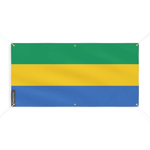 Drapeau du Gabon grand format 90x180 pavillon extérieur 6 œillets