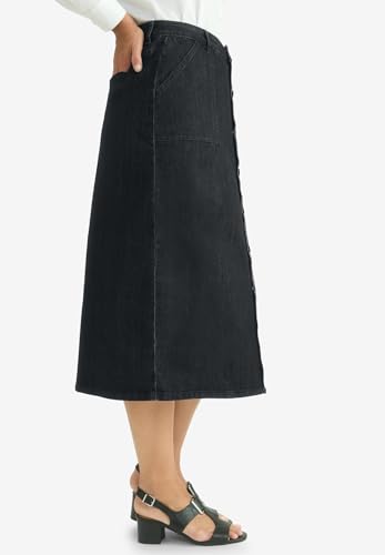 Jessica London Women's Plus Size True Fit Button-Front Midi Skirt2