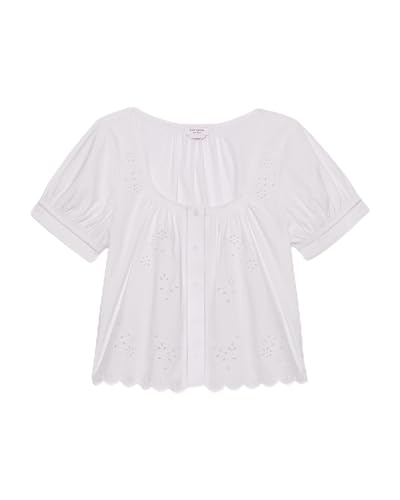 Image of kate spade new york Women's Broderie Anglaise Top, Cream, M