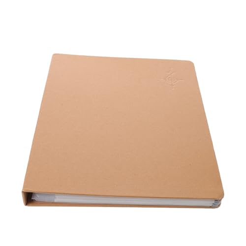 LALADEFIEE Carpeta de partituras para guitarra, organizador de hojas kraft con 9 agujeros, ideal para coros, grupos corales y pianos, color caqui.