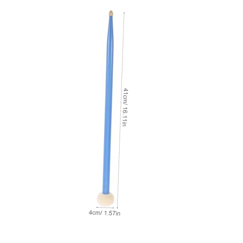 Baquetas Vaguelly para batería y percusión, par doble extremo de madera de arce con cabezas suaves de fieltro, color azul miniatura 2