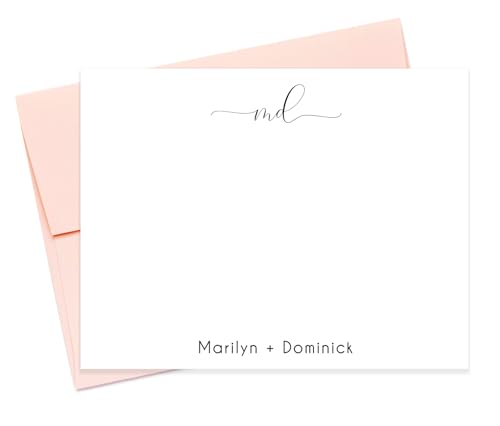 Personalized Notecard Set, Script Monogram Stationary, Personalized Stationary Cards, Script Notecards