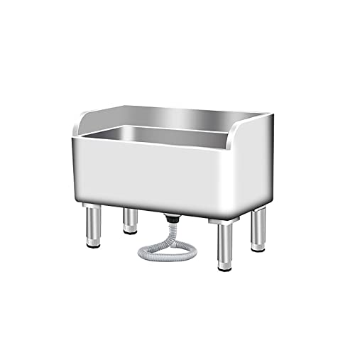 Fregadero de acero inoxidable para fregona de piso, lavabo de lavandería para uso en interiores y exteriores, bañera utilitaria para cocina comercial o lavado de mascotas, cubo pequeño de servicio de