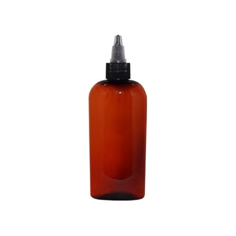 wolfmoon botanicals (Pack of 24) - 2oz Amber Oval Squeeze. Refillable, Empty PET Plastic Bottles witth Yorker Twist Cap (Amber-Oval) Cover