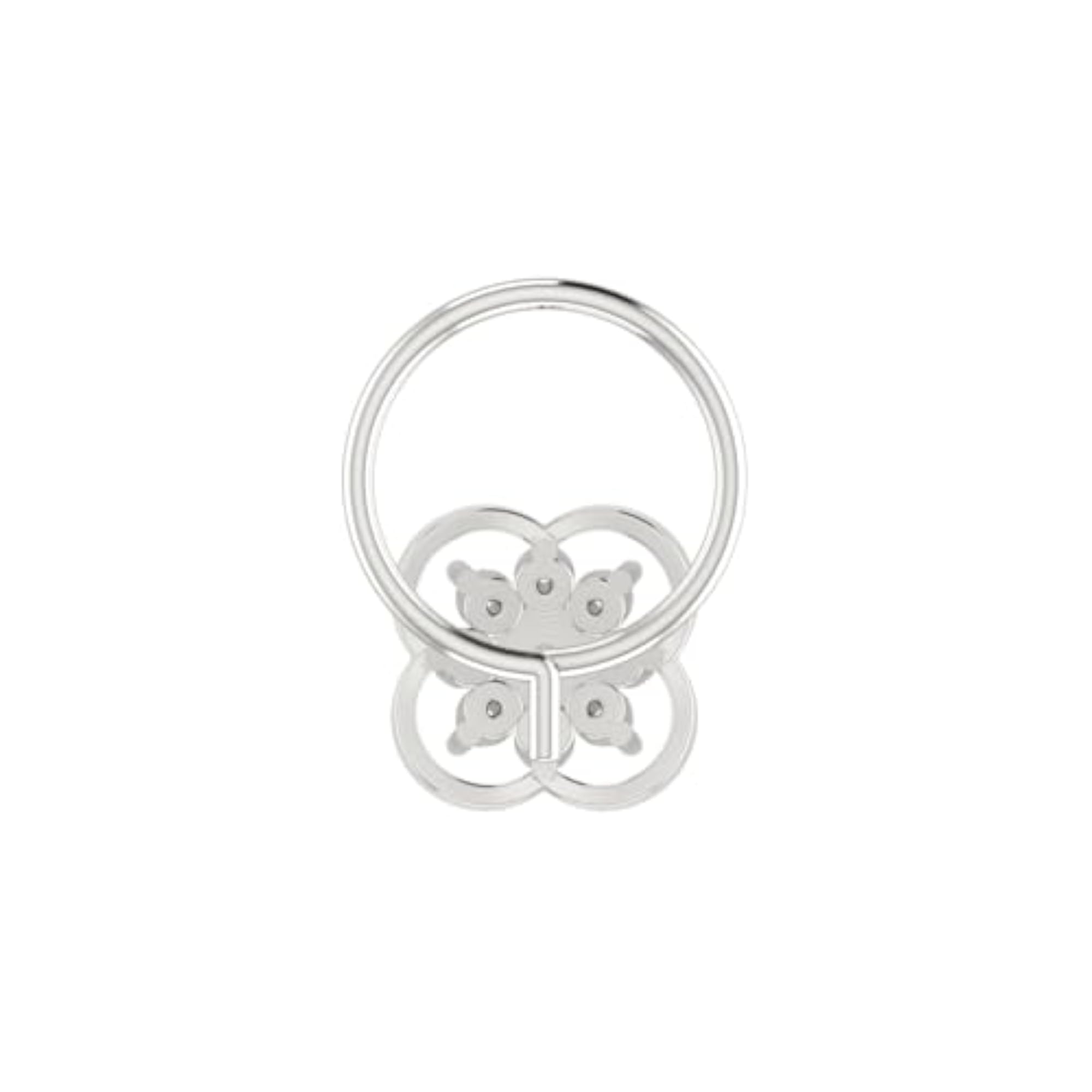 Women's 14Kt White Gold Stud Nosering, Elegant