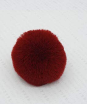 Preisvergleich Produktbild TECH-FUN Schlüsselanhänger mit Kaninchenhaarball für den Winter, Schmuckanhänger, Wollkugel, künstlicher Plüschball, Schmuck (rot)