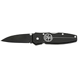 Black Lightweight Lockback Knife with Black Aluminum Handle, 2-1/4-Inch Drop-Point Blade Klein Tools 44000-BLK