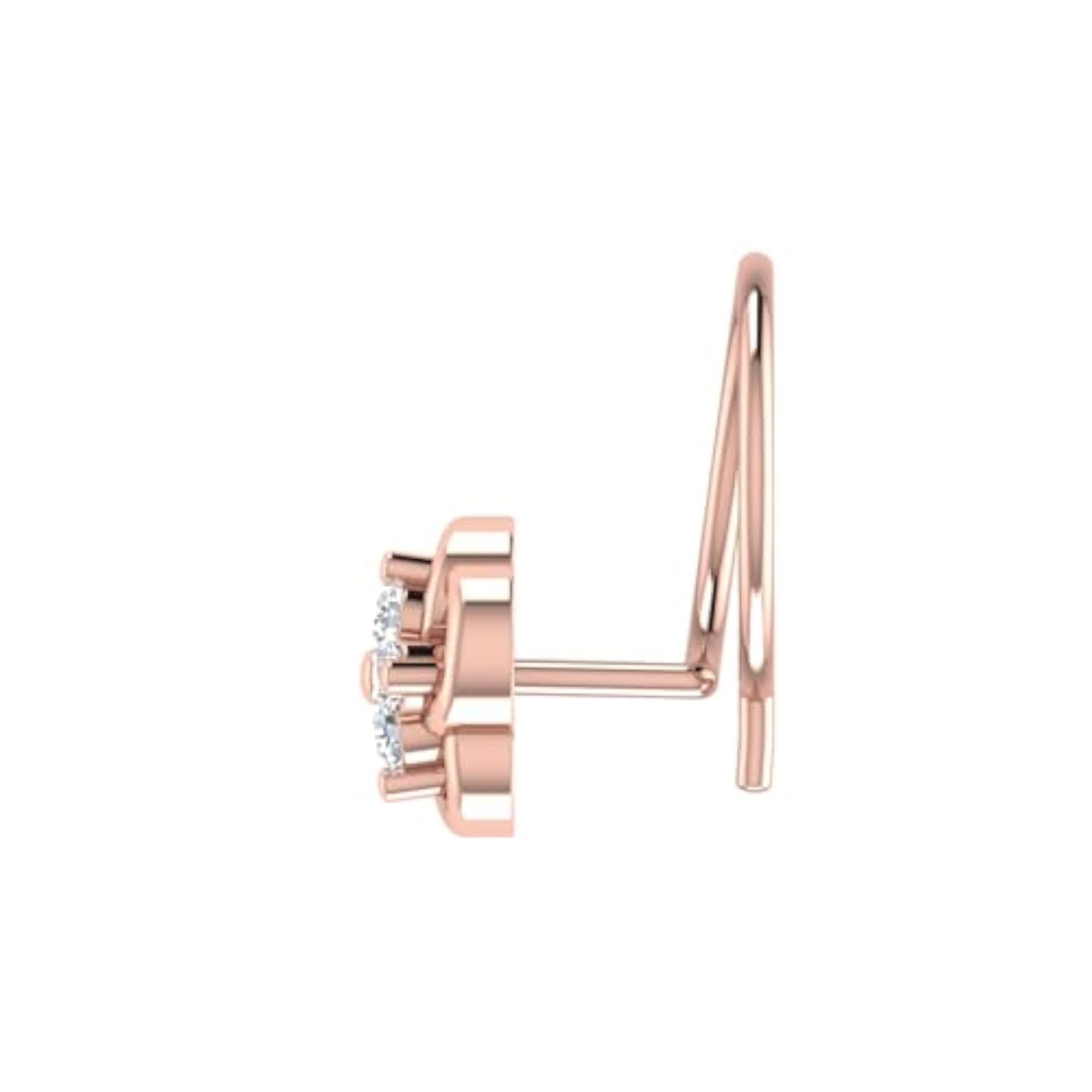 Women's 14Kt Rose Gold Stud Nosering, Classic