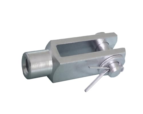 Preisvergleich Produktbild 20 Stück - Gabelkopf 5x20 - M5 + Sicherungsbolzen / Splintbolzen verzinkt